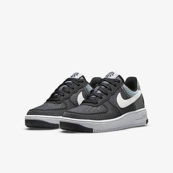 Kids' Nike Air Force 1 Crater Older Trainers Black / White | NK254QZC