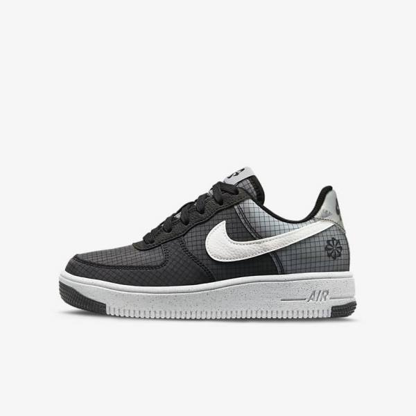 Kids\' Nike Air Force 1 Crater Older Trainers Black / White | NK254QZC