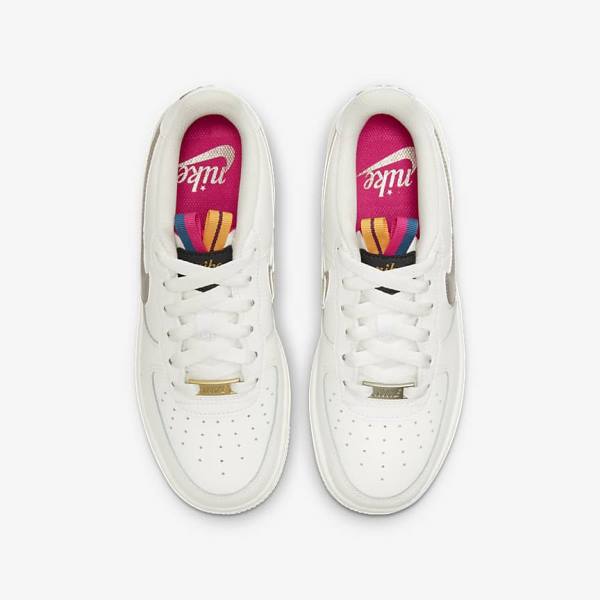 Kids' Nike Air Force 1 LV8 Older Trainers White / Pink / Metal Blue Grey | NK754MGS