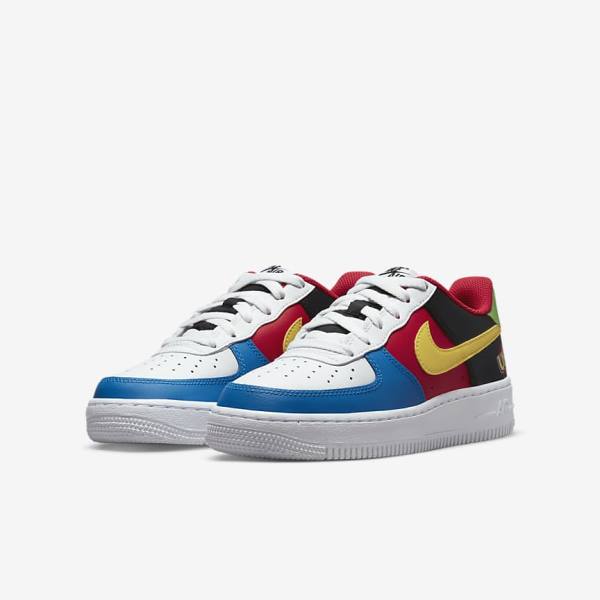 Kids' Nike Air Force 1 LV8 Older Trainers White / Red / Royal / Gold | NK980ZVR