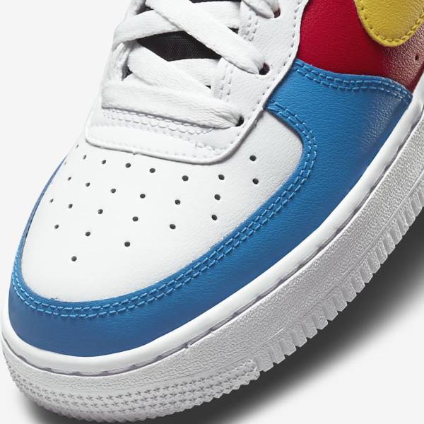 Kids' Nike Air Force 1 LV8 Older Trainers White / Red / Royal / Gold | NK980ZVR