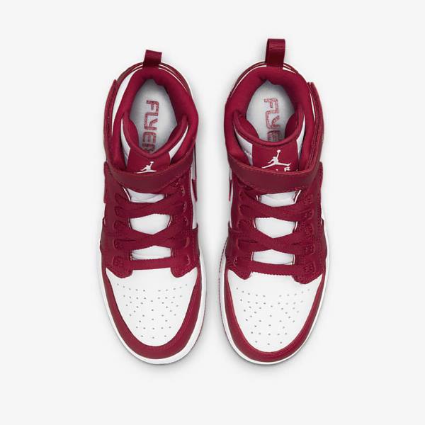 Kids' Nike Air Jordan 1 Hi FlyEase Older Trainers Red / White | NK628DQP