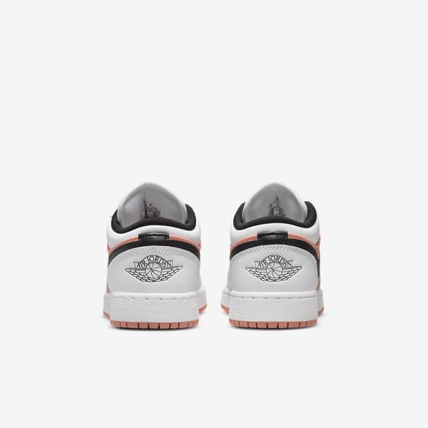 Kids' Nike Air Jordan 1 Low Older Trainers White / Black | NK698KFS