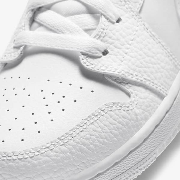 Kids' Nike Air Jordan 1 Mid Older Trainers White | NK590GMT