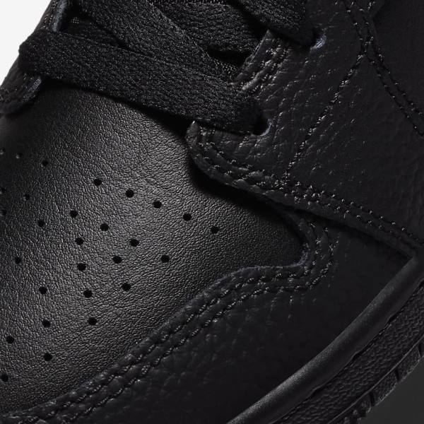 Kids' Nike Air Jordan 1 Mid Older Trainers Black | NK725HIQ