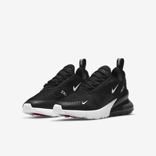 Kids' Nike Air Max 270 Older Trainers Black / Dark Grey / White | NK149PEW