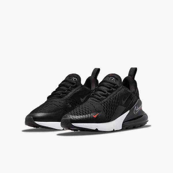 Kids' Nike Air Max 270 Older Trainers Black / Grey | NK651QDT