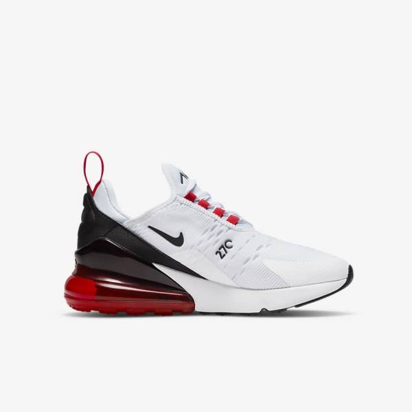 Kids' Nike Air Max 270 Older Trainers White / Black / Red / Grey | NK301NEY