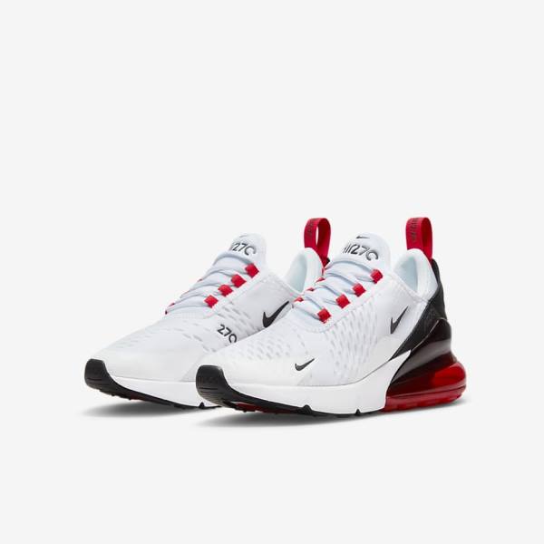 Kids' Nike Air Max 270 Older Trainers White / Black / Red / Grey | NK301NEY