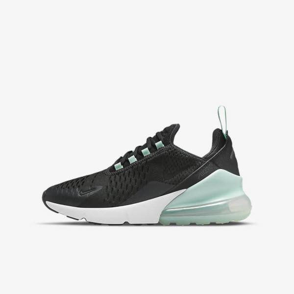 Kids\' Nike Air Max 270 Older Trainers White / Mint / Black | NK704DFW