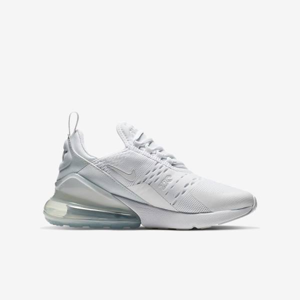 Kids' Nike Air Max 270 Older Trainers White / Metal Silver / White | NK816DYQ