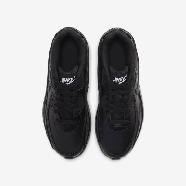 Kids' Nike Air Max 90 LTR Older Trainers Black / White | NK278IBX