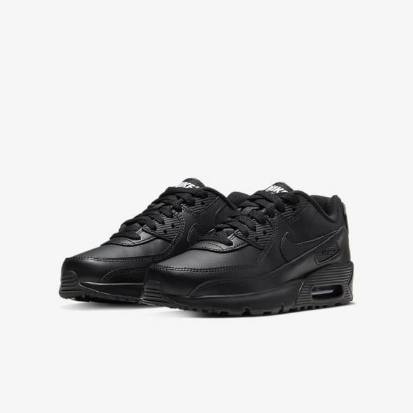 Kids' Nike Air Max 90 LTR Older Trainers Black / White | NK278IBX