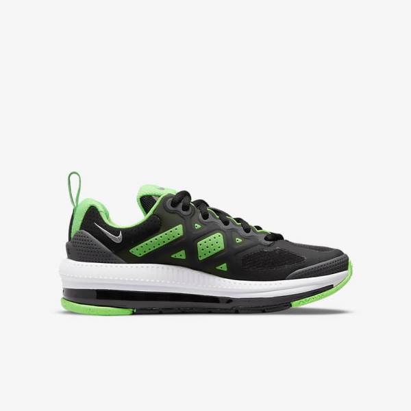 Kids' Nike Air Max Genome Older Trainers Black / Grey / Green | NK793YRV