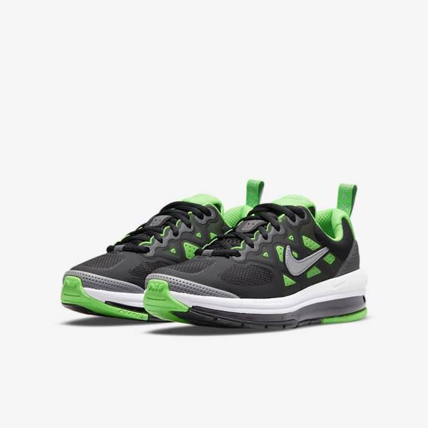 Kids' Nike Air Max Genome Older Trainers Black / Grey / Green | NK793YRV