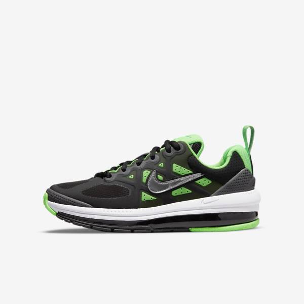 Kids\' Nike Air Max Genome Older Trainers Black / Grey / Green | NK793YRV