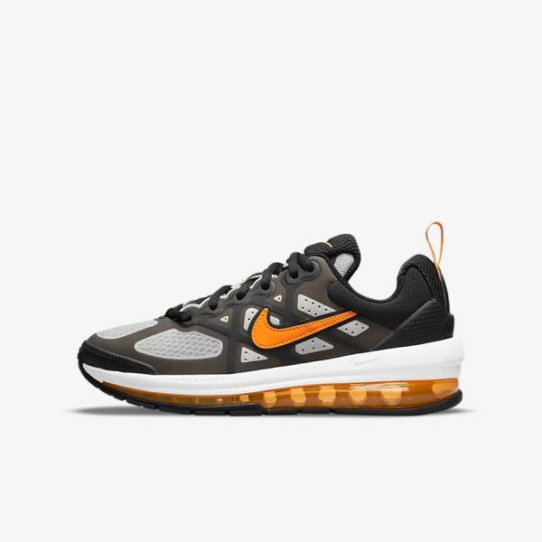 Kids\' Nike Air Max Genome Older Trainers Black / Grey / White / Orange | NK976UIG