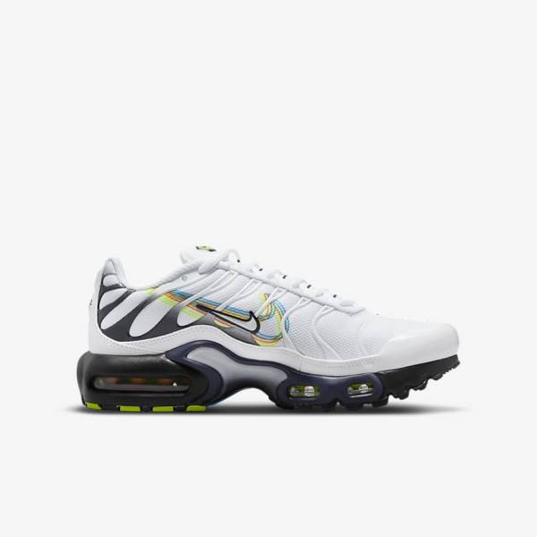 Kids' Nike Air Max Plus Older Trainers White / Grey / Blue | NK024PNU