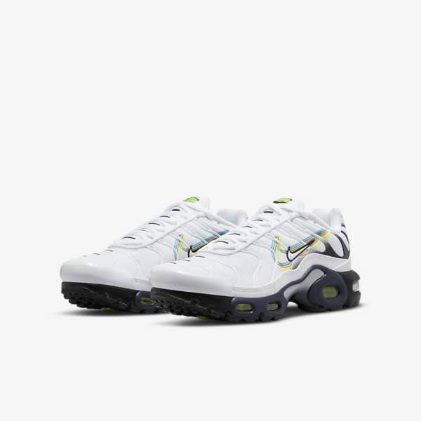 Kids' Nike Air Max Plus Older Trainers White / Grey / Blue | NK024PNU