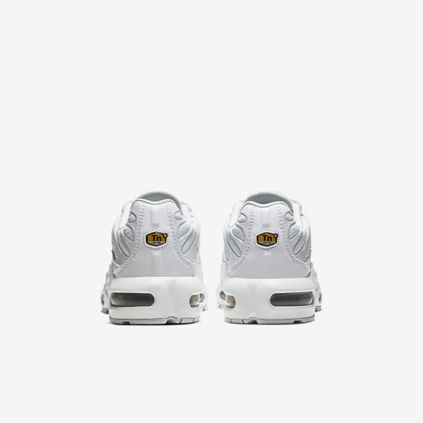 Kids' Nike Air Max Plus Older Trainers White / Metal Silver / White | NK713QGS