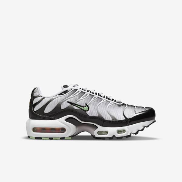 Kids' Nike Air Max Plus Older Trainers White / Black / Silver / Mint | NK873FEV