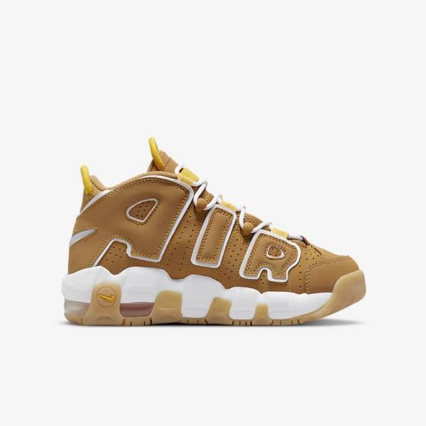 Kids' Nike Air More Uptempo Older Trainers Brown / Light Brown / White | NK407WLC