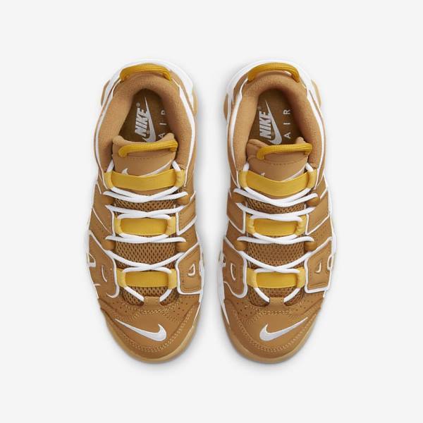 Kids' Nike Air More Uptempo Older Trainers Brown / Light Brown / White | NK407WLC