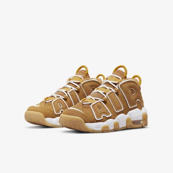 Kids' Nike Air More Uptempo Older Trainers Brown / Light Brown / White | NK407WLC