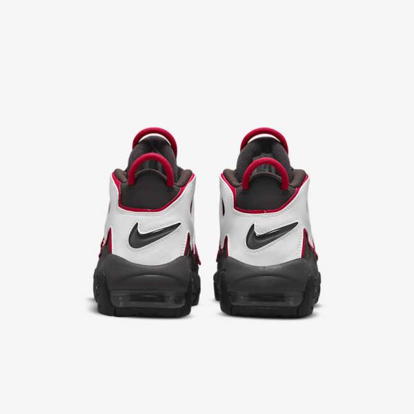 Kids' Nike Air More Uptempo Older Trainers Grey / Black / Red / White | NK537RDV