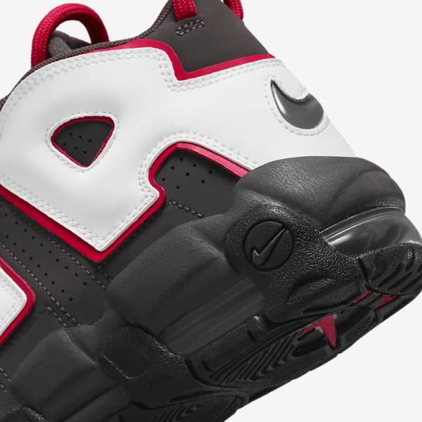 Kids' Nike Air More Uptempo Older Trainers Grey / Black / Red / White | NK537RDV