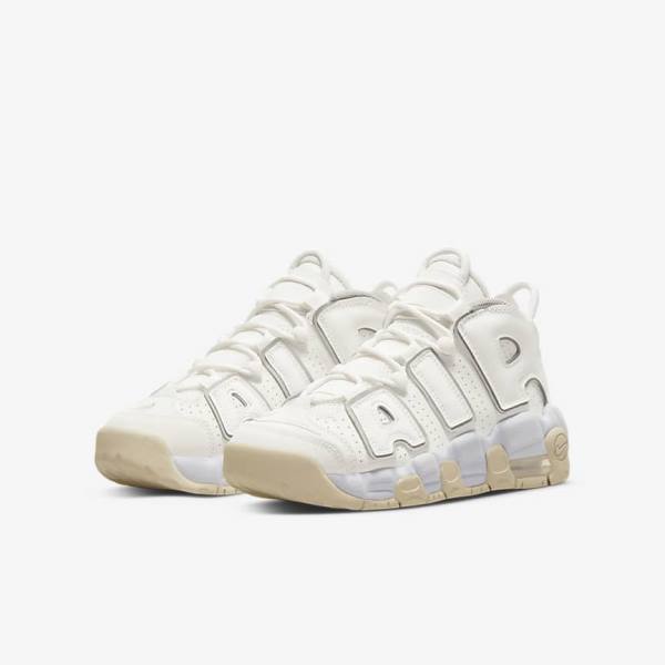 Kids' Nike Air More Uptempo Older Trainers White / Brown / Light | NK581BTK