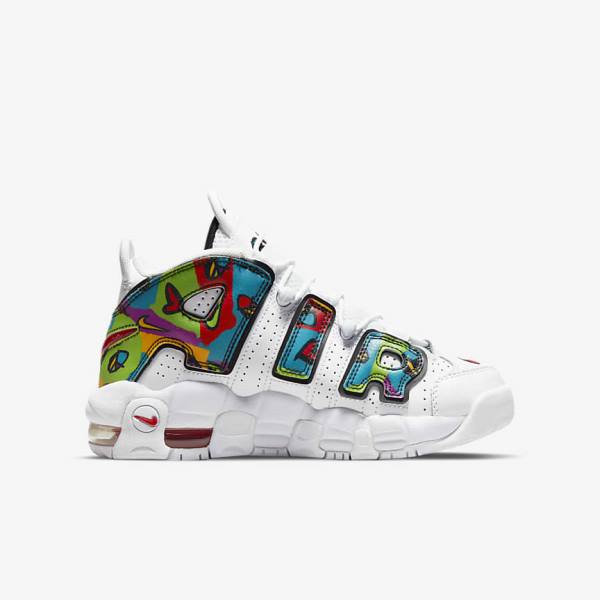 Kids' Nike Air More Uptempo Older Trainers White | NK873HNG