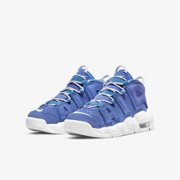 Kids' Nike Air More Uptempo Older Trainers Blue / White | NK963ZOE