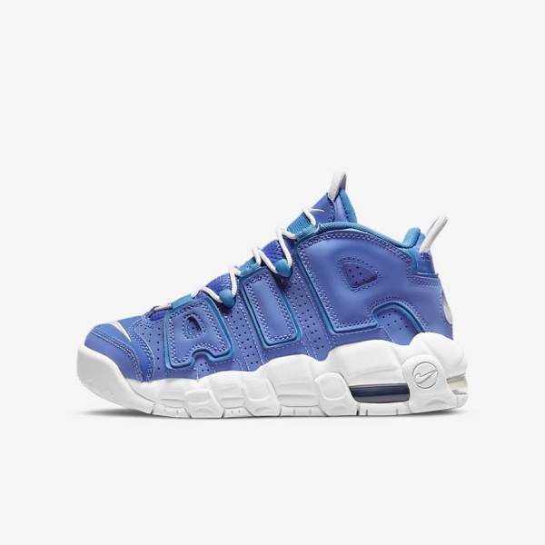 Kids\' Nike Air More Uptempo Older Trainers Blue / White | NK963ZOE