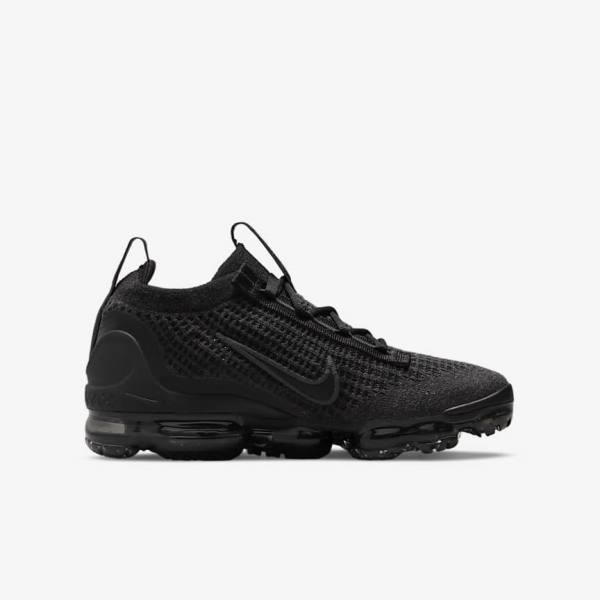 Kids' Nike Air VaporMax 2021 FK Older Trainers Black / Dark Grey | NK129RBF