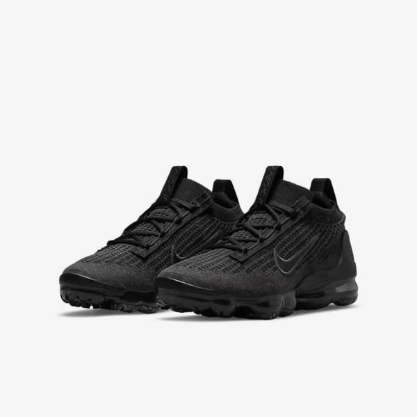 Kids' Nike Air VaporMax 2021 FK Older Trainers Black / Dark Grey | NK129RBF