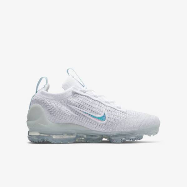 Kids' Nike Air VaporMax 2021 FK Older Trainers White | NK436TBC