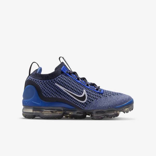 Kids' Nike Air VaporMax 2021 FK Older Trainers Royal / White / Dark Grey / Black | NK538OUF