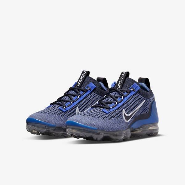 Kids' Nike Air VaporMax 2021 FK Older Trainers Royal / White / Dark Grey / Black | NK538OUF