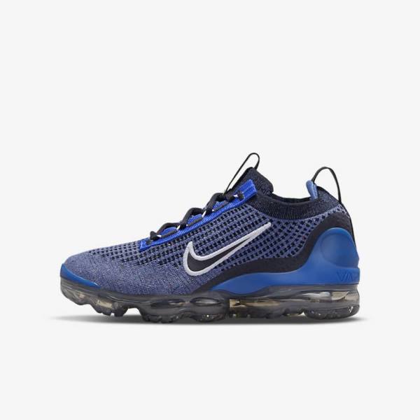 Kids\' Nike Air VaporMax 2021 FK Older Trainers Royal / White / Dark Grey / Black | NK538OUF