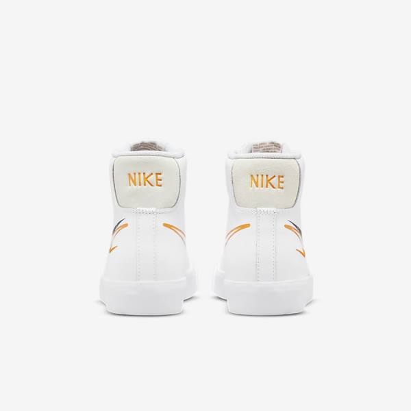 Kids' Nike Blazer Mid 77 Older Basketball Shoes White / Black / White | NK840KLW