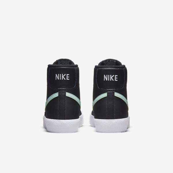 Kids' Nike Blazer Mid 77 Older Trainers Black / White / Mint | NK150TLN