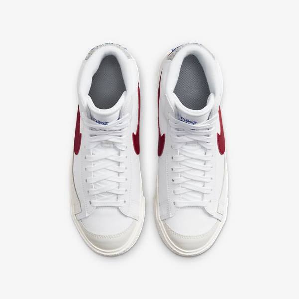 Kids' Nike Blazer Mid 77 Older Trainers White / Light Grey / Red | NK597HQO