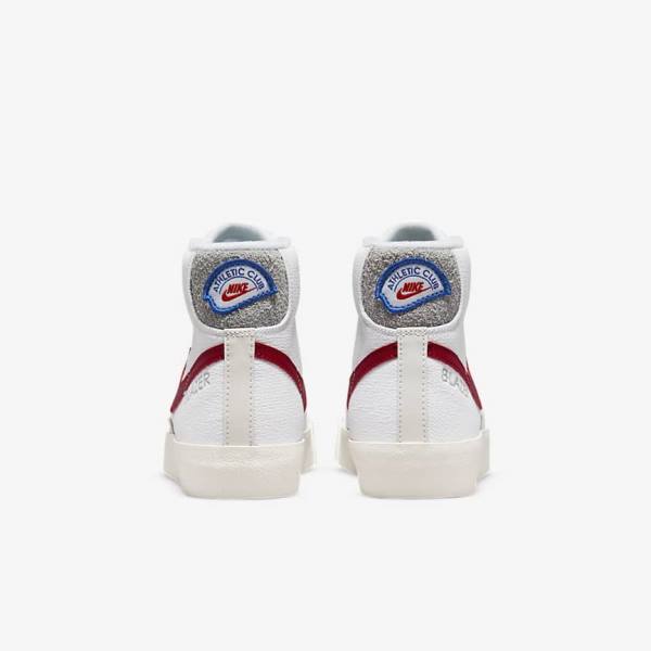 Kids' Nike Blazer Mid 77 Older Trainers White / Light Grey / Red | NK597HQO