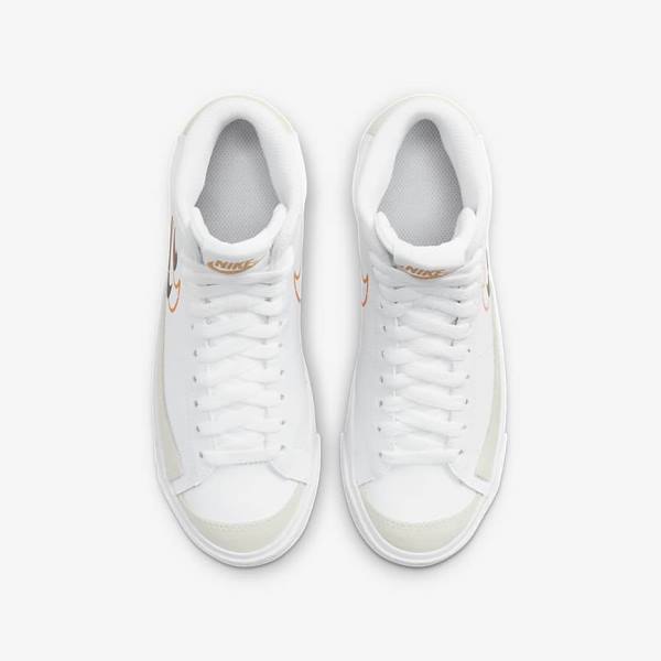 Kids' Nike Blazer Mid 77 Older Trainers White / Black / White | NK617QOR