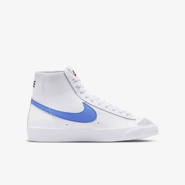 Kids' Nike Blazer Mid 77 Older Trainers White / Blue / Black / Red | NK692ZCX