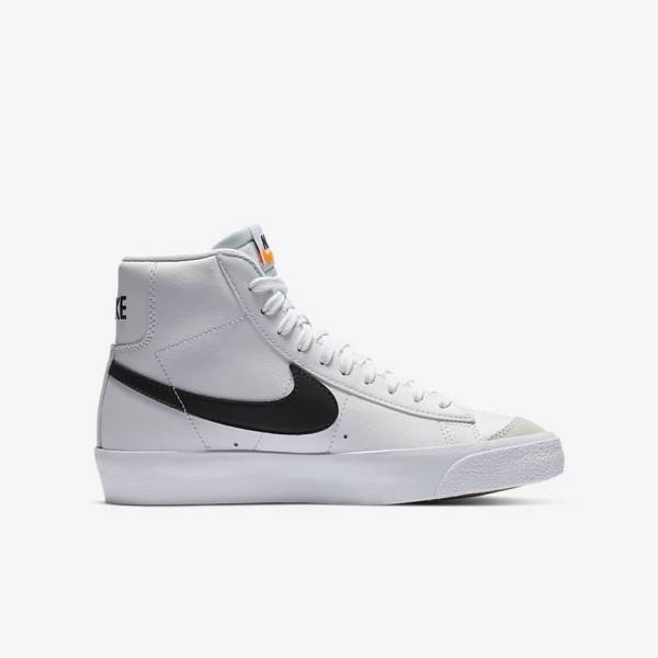 Kids' Nike Blazer Mid 77 Older Trainers White / Orange / Black | NK798BNK