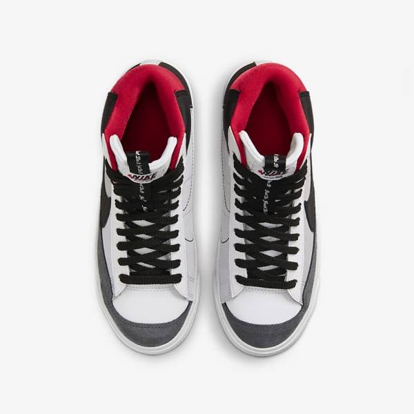 Kids' Nike Blazer Mid 77 SE Dance Older Trainers White / Red / Light Grey / Black | NK862YUO