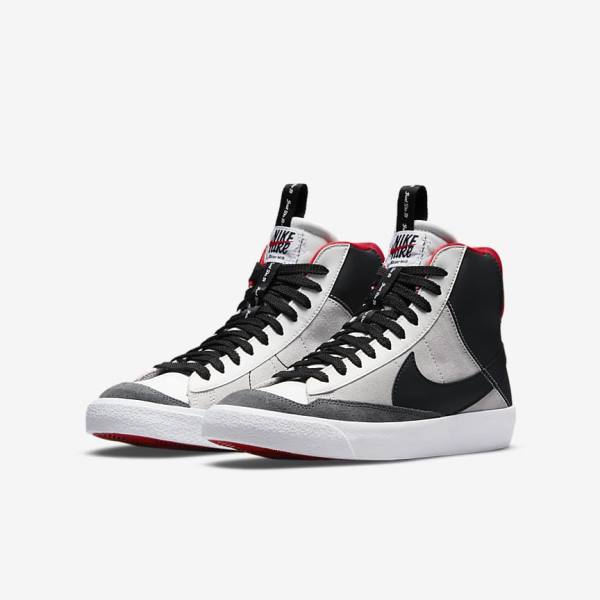 Kids' Nike Blazer Mid 77 SE Dance Older Trainers White / Red / Light Grey / Black | NK862YUO