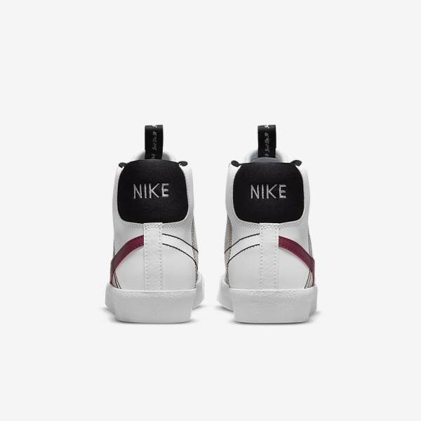 Kids' Nike Blazer Mid 77 SE Dance Older Trainers White / Black / White / Burgundy | NK923XZF